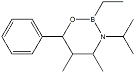 2-Ethyltetrahydro-4,5-dimethyl-3-(1-methylethyl)-6-phenyl-2H-1,3,2-oxazaborine结构式