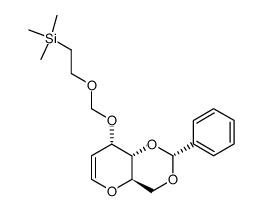 1,5-anhydro-4,6-O-benzylidene-2-deoxy-3-O-[[2-(trimethylsilyl)ethoxy]methyl]-D-ribo-hex-1-enopyranose Structure