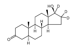 5alpha-androstan-17beta-ol-3-one-16,16,17-d3 Structure