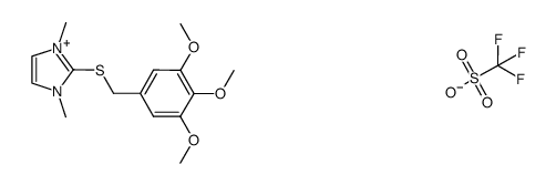 1,3-dimethyl-2-((3,4,5-trimethoxybenzyl)thio)-1H-imidazol-3-ium trifluoromethanesulfonate Structure