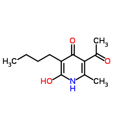 3-Acetyl-5-butyl-6-hydroxy-2-methyl-4(1H)-pyridinone结构式