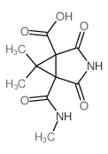 6,6-dimethyl-5-(methylcarbamoyl)-2,4-dioxo-3-azabicyclo[3.1.0]hexane-1-carboxylic acid structure