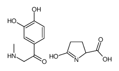 5-oxo-L-proline, compound with 3',4'-dihydroxy-2-(methylamino)acetophenone (1:1)结构式