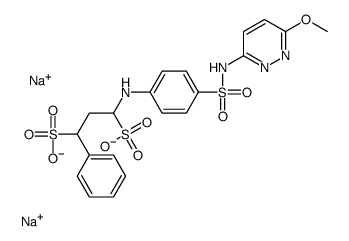 disodium 1-[[4-[[(6-methoxypyridazin-3-yl)amino]sulphonyl]phenyl]amino]-3-phenylpropane-1,3-disulphonate结构式