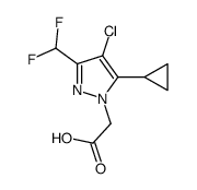 (4-CHLORO-5-CYCLOPROPYL-3-DIFLUOROMETHYL-PYRAZOL-1-YL)-ACETIC ACID结构式