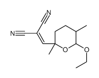 2-[(6-ethoxy-2,5-dimethyloxan-2-yl)methylidene]propanedinitrile Structure