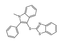 2-(1-methyl-2-phenylindol-3-yl)sulfanyl-1,3-benzothiazole Structure