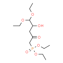 5,5-Diethoxy-4-hydroxy-2-oxopentylphosphonic acid diethyl ester结构式