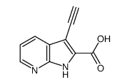 3-乙炔-1H-吡咯并[2,3-B]吡啶-2-羧酸结构式