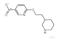 5-Nitro-2-[2-(3-piperidinyl)ethoxy]pyridine hydrochloride结构式