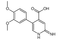 2-amino-5-(3,4-dimethoxyphenyl)pyridine-4-carboxylic acid结构式