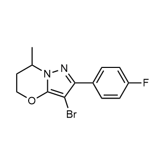 3-溴-2-(4-氟苯基)-7-甲基-6,7-二氢-5H-吡唑并[5,1-b][1,3]噁嗪结构式