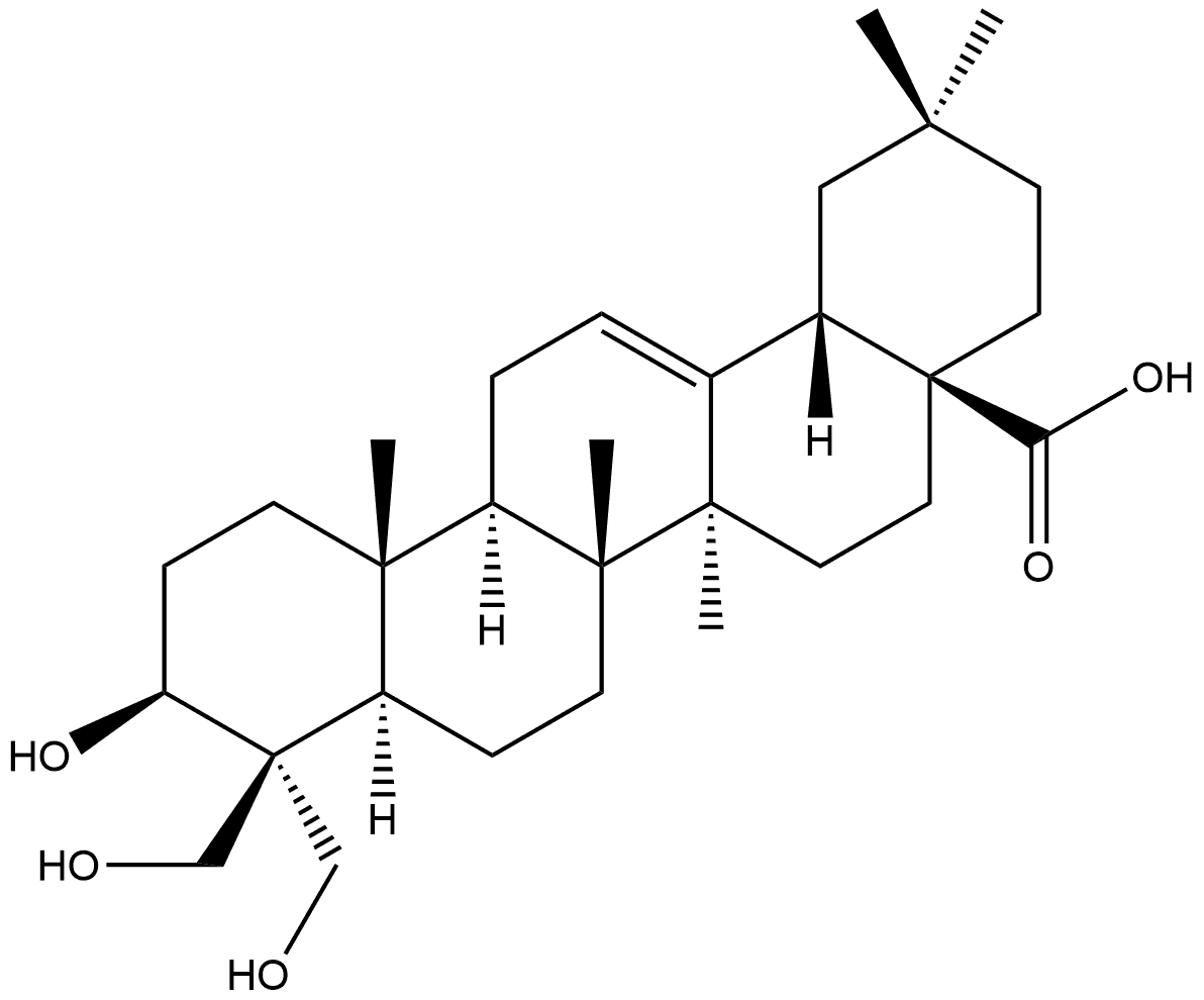 Olean-12-en-28-oic acid, 3,23,24-trihydroxy-, (3β)- Structure