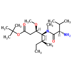 (3R,4S,5S)-4-((S)-2-氨基-N,3-二甲基丁酰胺基)-3-甲氧基-5-甲基庚酸叔丁酯结构式