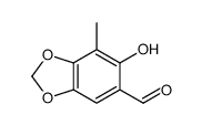 6-Hydroxy-7-methyl-1,3-benzodioxole-5-carbaldehyde结构式