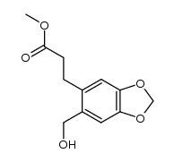 methyl 3-(6-hydroxymethyl-3,4-methylenedioxyphenyl)propionate结构式