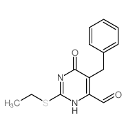 5-benzyl-2-ethylsulfanyl-6-oxo-3H-pyrimidine-4-carbaldehyde结构式