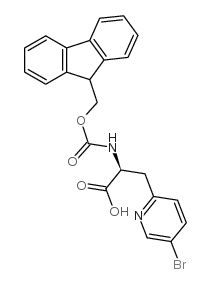 2-PYRIDINEPROPANOIC ACID, 5-BROMO-.ALPHA.-[[(9H-FLUOREN-9-YLMETHOXY)CARBONYL]AMINO]-, (.ALPHA.S)- Structure