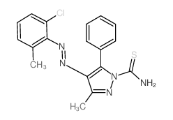 1H-Pyrazole-1-carbothioamide,4-[2-(2-chloro-6-methylphenyl)diazenyl]-3-methyl-5-phenyl-结构式