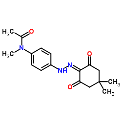 N-{4-[2-(4,4-Dimethyl-2,6-dioxocyclohexylidene)hydrazino]phenyl}-N-methylacetamide Structure