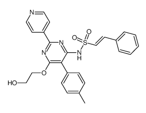 2-phenyl-ethenesulfonic acid [6-(2-hydroxy-ethoxy)-2-pyridin-4-yl-5-p-tolyl-pyrimidin-4-yl]-amide Structure