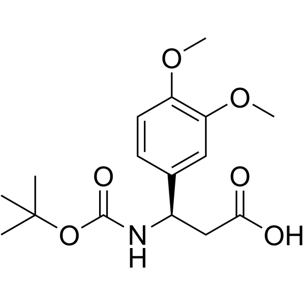 (R)-3-((TERT-BUTOXYCARBONYL)AMINO)-3-(3,4-DIMETHOXYPHENYL)PROPANOIC ACID Structure