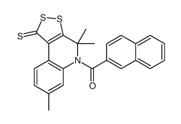 naphthalen-2-yl-(4,4,7-trimethyl-1-sulfanylidenedithiolo[3,4-c]quinolin-5-yl)methanone结构式