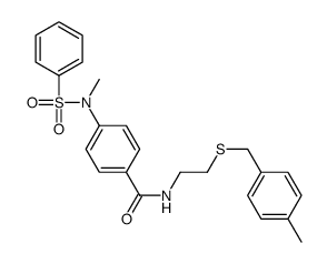 4-[benzenesulfonyl(methyl)amino]-N-[2-[(4-methylphenyl)methylsulfanyl]ethyl]benzamide Structure