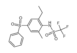 N-(4-Benzenesulfonyl-2-ethyl-6-methyl-phenyl)-C,C,C-trifluoro-methanesulfonamide Structure