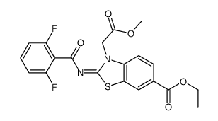 ethyl 2-(2,6-difluorobenzoyl)imino-3-(2-methoxy-2-oxoethyl)-1,3-benzothiazole-6-carboxylate Structure