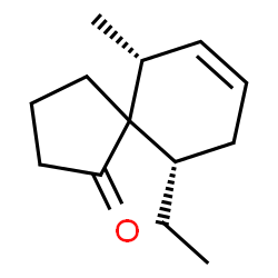 Spiro[4.5]dec-7-en-1-one, 10-ethyl-6-methyl-, (6R,10S)-rel- (9CI) Structure