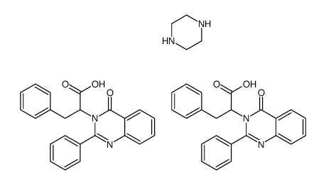 2-(4-oxo-2-phenylquinazolin-3-yl)-3-phenylpropanoic acid,piperazine Structure