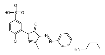 4-chloro-3-[4,5-dihydro-3-methyl-5-oxo-4-(phenylazo)-1H-pyrazol-1-yl]benzenesulphonic acid, compound with butylamine (1:1) picture