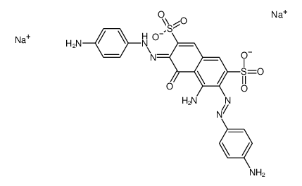 disodium 4-amino-3,6-bis[(4-aminophenyl)azo]-5-hydroxynaphthalene-2,7-disulphonate structure