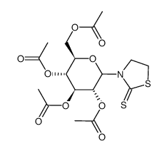 (2R,3R,4S,5R)-2-(acetoxymethyl)-6-(2-thioxothiazolidin-3-yl)tetrahydro-2H-pyran-3,4,5-triyl triacetate Structure