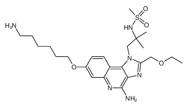 N-{2-[4-amino-7-(6-aminohexyloxy)-2-ethoxymethyl-1H-imidazo[4,5-c]quinolin-1-yl]-1,1-dimethylethyl}methanesulfonamide Structure