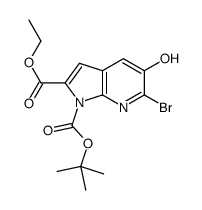 2-Ethyl 1-(2-methyl-2-propanyl) 6-bromo-5-hydroxy-1H-pyrrolo[2,3- b]pyridine-1,2-dicarboxylate Structure