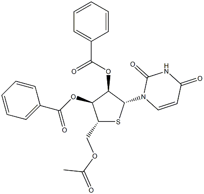 Uridine, 4'-thio-, 5'-acetate 2',3'-dibenzoate (9CI) structure