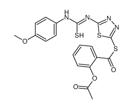 [2-[[5-[(4-methoxyphenyl)carbamothioylamino]-1,3,4-thiadiazol-2-yl]sulfanylcarbonyl]phenyl] acetate Structure