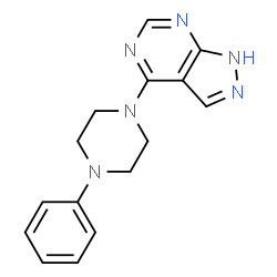 4-(4-phenylpiperazin-1-yl)-2H-pyrazolo[3,4-d]pyrimidine structure