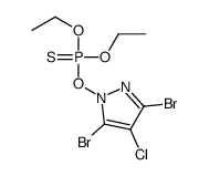 (3,5-dibromo-4-chloropyrazol-1-yl)oxy-diethoxy-sulfanylidene-λ5-phosphane结构式