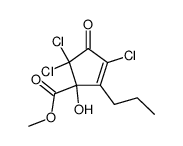 methyl 3,5,5-trichloro-1-hydroxy-4-oxo-2-propylcyclopent-2-enecarboxylate Structure