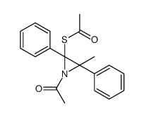 S-(1-acetyl-3-methyl-2,3-diphenylaziridin-2-yl) ethanethioate结构式