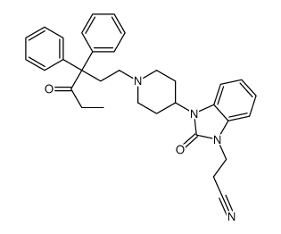 3-[2-oxo-3-[1-(4-oxo-3,3-diphenylhexyl)piperidin-4-yl]benzimidazol-1-yl]propanenitrile Structure