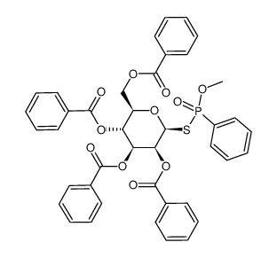 O-methyl-S-(2,3,4,6-tetra-O-benzoyl-β-D-mannopyranosyl) phenylthiophosphonate Structure