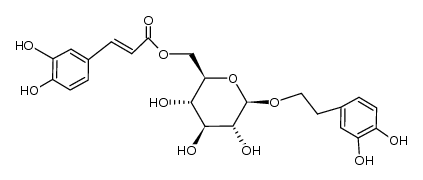 1'-O-β-D-(3,4-dihydroxy-β-phenyl)-ethyl-6'-O-caffeoylglucopyranoside结构式