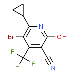 5-bromo-6-cyclopropyl-2-hydroxy-4-(trifluoromethyl)nicotinonitrile Structure