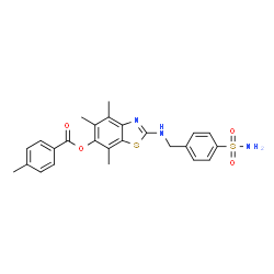 Benzoic acid,4-methyl-,2-[[[4-(aminosulfonyl)phenyl]methyl]amino]-4,5,7-trimethyl-6-benzothiazolyl ester结构式