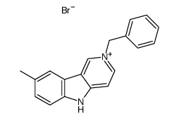 2-benzyl-8-methyl-5H-pyrido[4,3-b]indol-2-ium bromide Structure