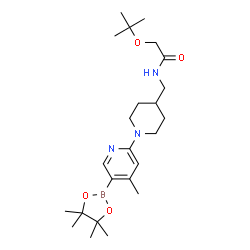 2-tert-butoxy-N-((1-(4-Methyl-5-(4,4,5,5-tetramethyl-1,3,2-dioxaborolan-2-yl)pyridin-2-yl)piperidin-4-yl)Methyl)acetamide结构式